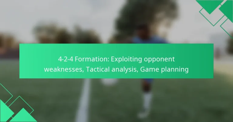 4-2-4 Formation: Exploiting opponent weaknesses, Tactical analysis, Game planning