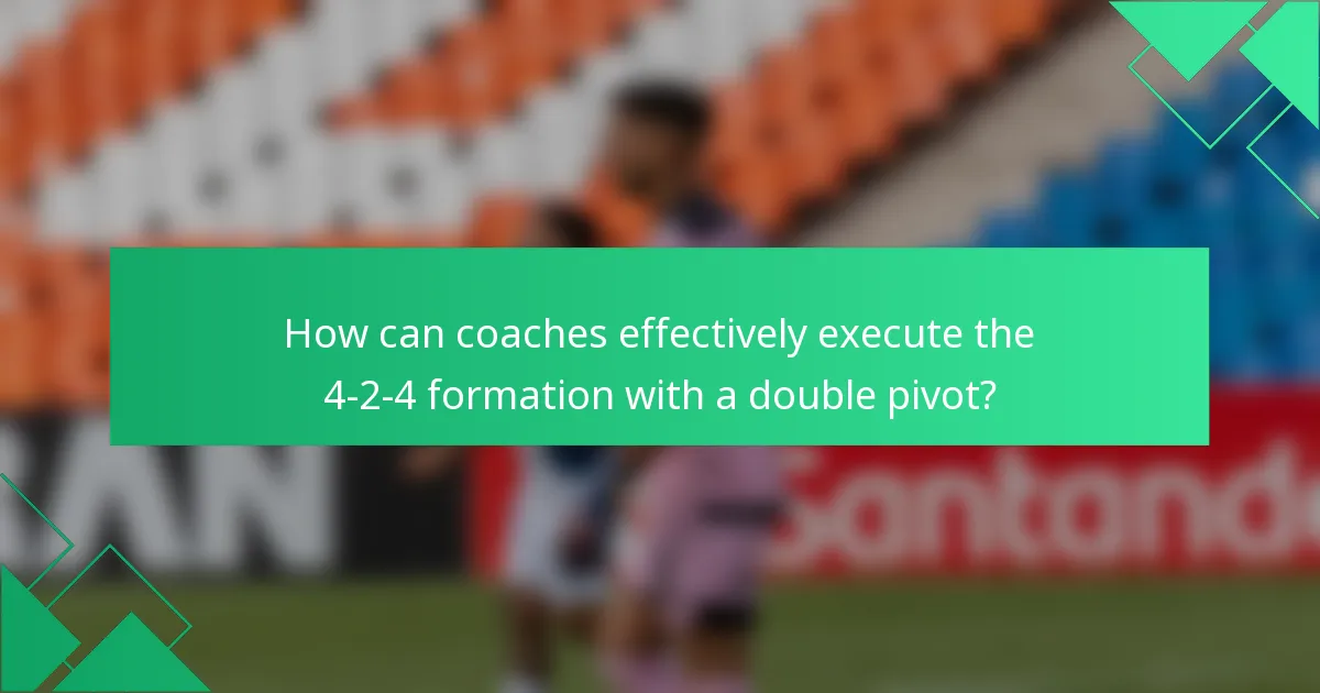 How can coaches effectively execute the 4-2-4 formation with a double pivot?