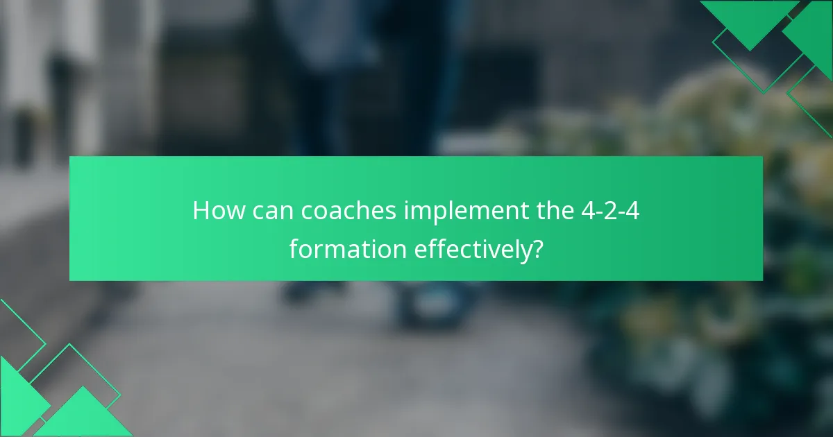 How can coaches implement the 4-2-4 formation effectively?