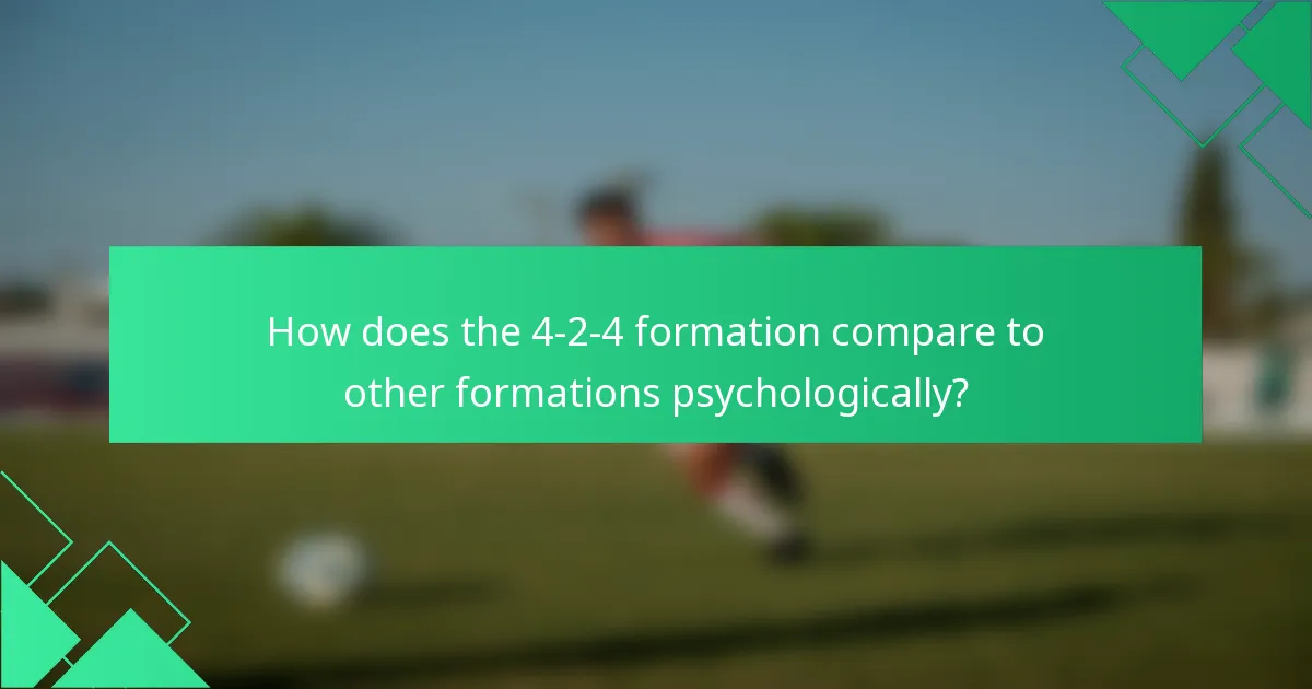 How does the 4-2-4 formation compare to other formations psychologically?