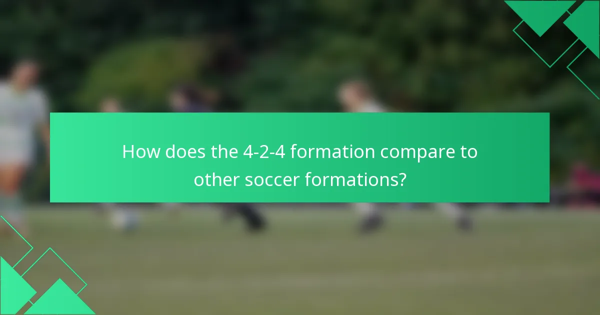 How does the 4-2-4 formation compare to other soccer formations?