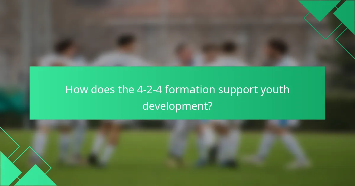 How does the 4-2-4 formation support youth development?