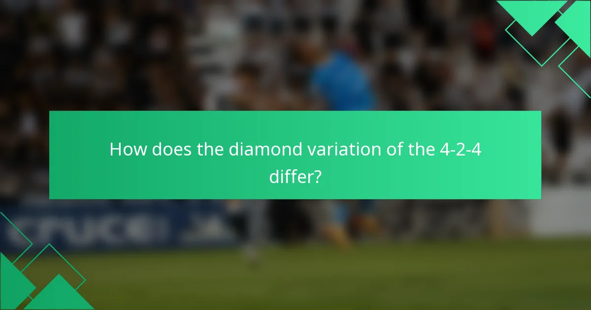 How does the diamond variation of the 4-2-4 differ?