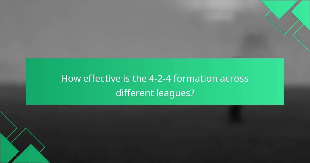 How effective is the 4-2-4 formation across different leagues?