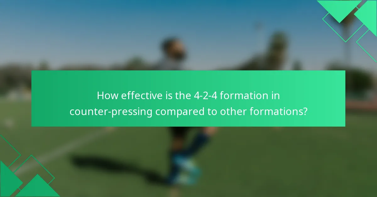 How effective is the 4-2-4 formation in counter-pressing compared to other formations?