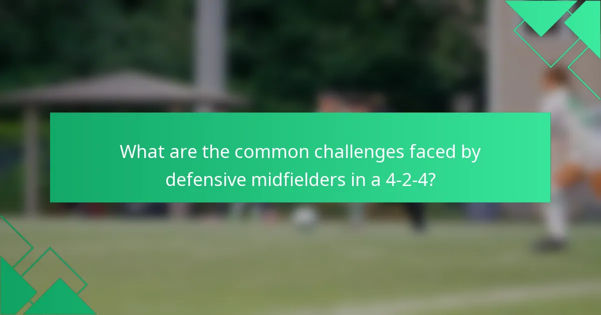 What are the common challenges faced by defensive midfielders in a 4-2-4?