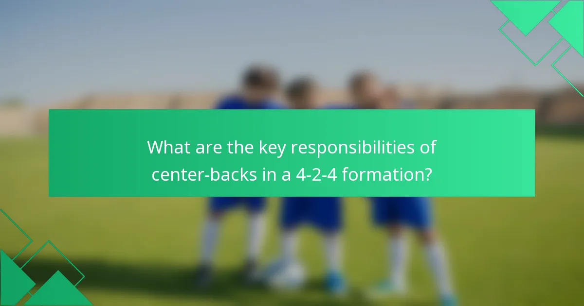 What are the key responsibilities of center-backs in a 4-2-4 formation?