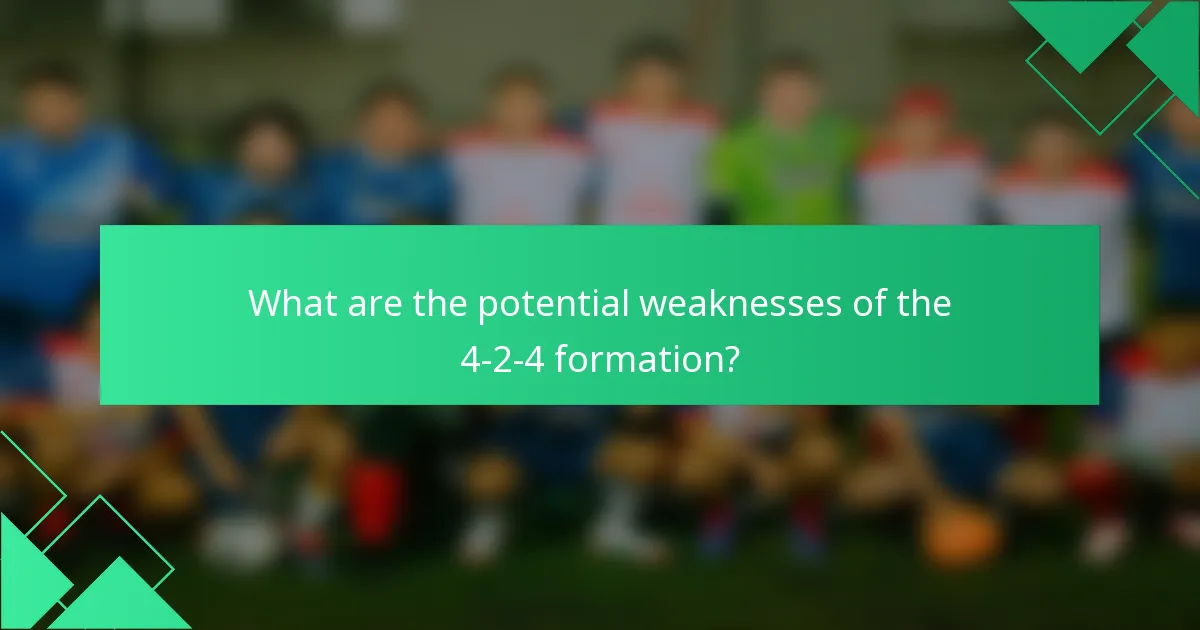 What are the potential weaknesses of the 4-2-4 formation?