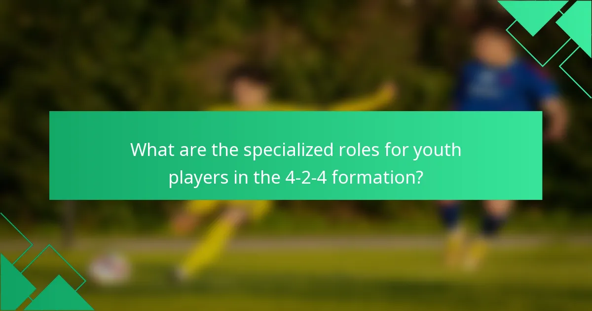 What are the specialized roles for youth players in the 4-2-4 formation?