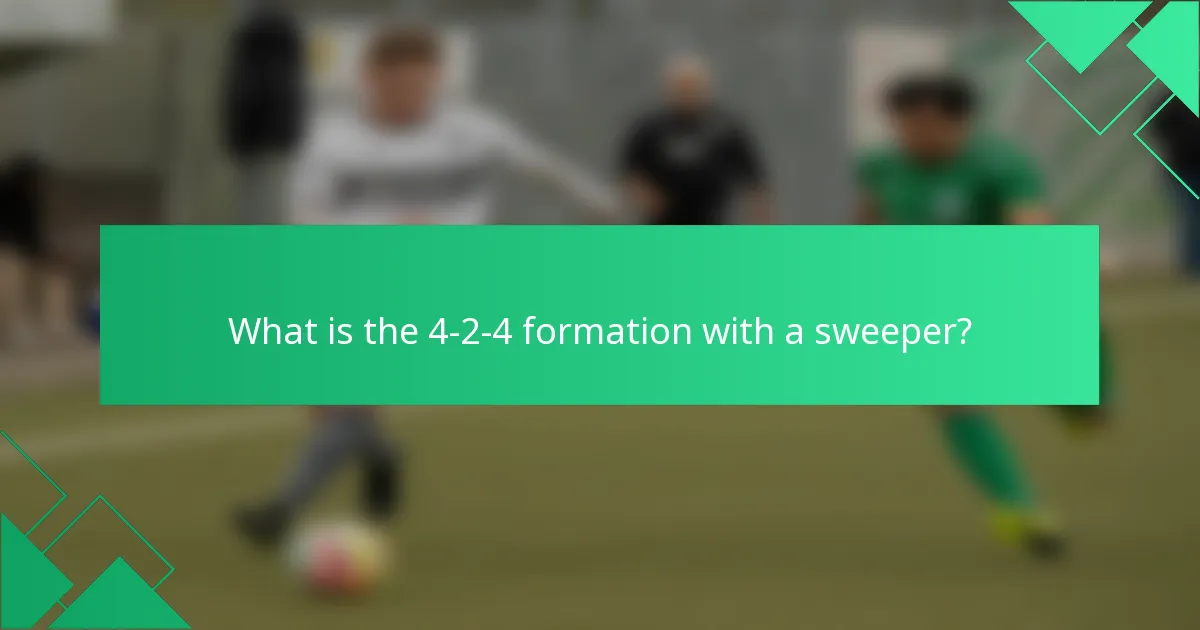 What is the 4-2-4 formation with a sweeper?