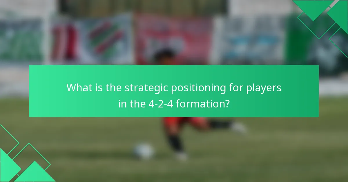 What is the strategic positioning for players in the 4-2-4 formation?