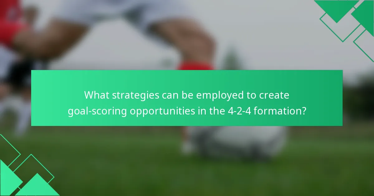 What strategies can be employed to create goal-scoring opportunities in the 4-2-4 formation?